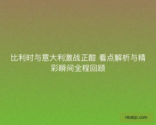 比利时与意大利激战正酣 看点解析与精彩瞬间全程回顾 比利时与意大利激战正酣 看点解析与精彩瞬间全程回顾