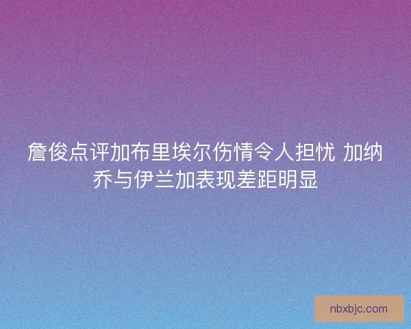 詹俊点评加布里埃尔伤情令人担忧 加纳乔与伊兰加表现差距明显