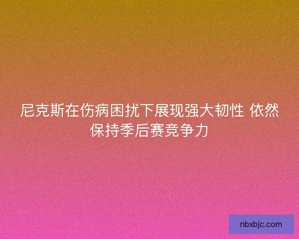 尼克斯在伤病困扰下展现强大韧性 依然保持季后赛竞争力